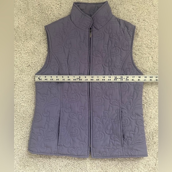Tres Bien Purple Quilted Embroidered Vest Size Medium - Picture 5 of 7